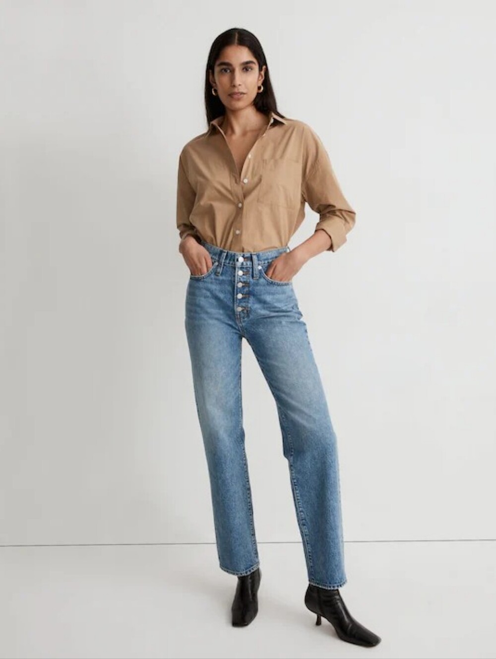 Madewell The Perfect Vintage Straight Jean Button-Fly Edition Light Wash 29W